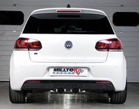 Milltek Выхлоп катбэк 70мм с резонатором и глушителем для VW Golf R Mk6 (чёрные насадки)
