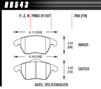 HAWK HP+ Колодки тормозные передние для VW GOLF GTI 5/6 / SKODA OCTAVIA RS